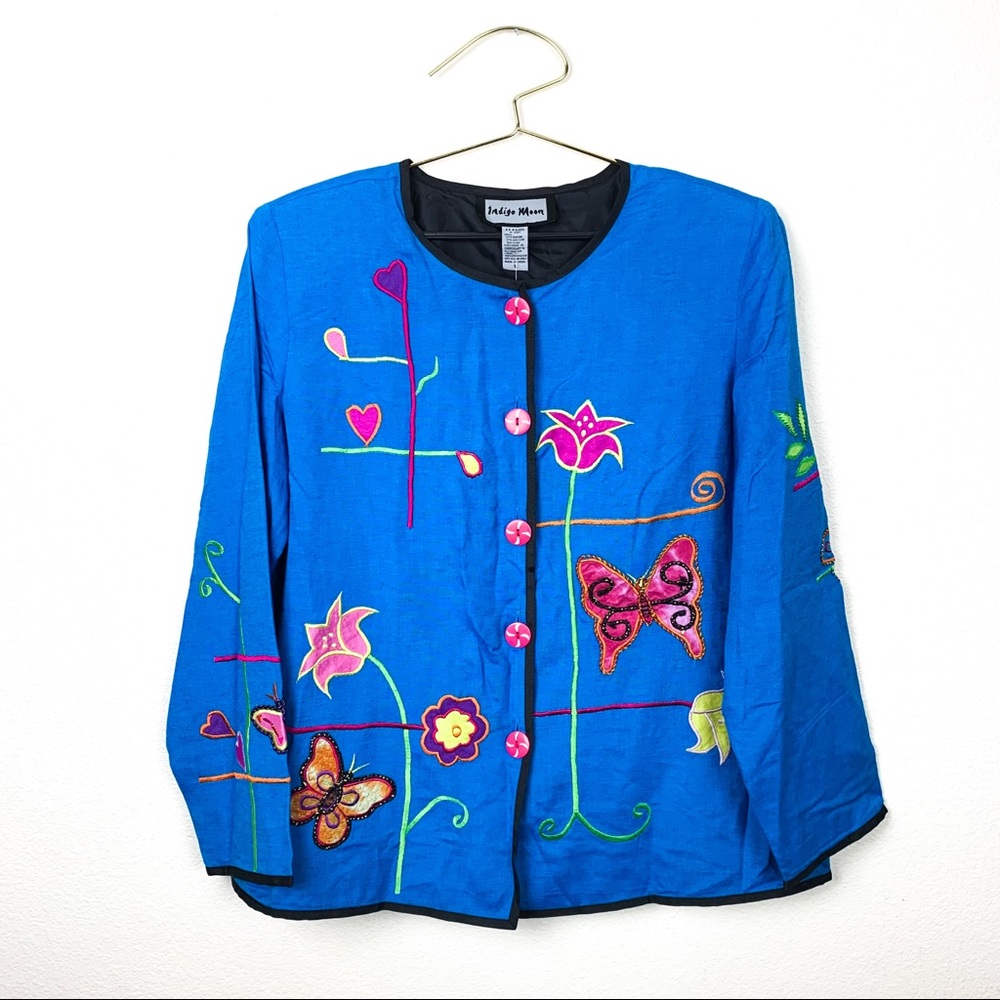 Indigo Moon Vintage Embroidered Jacket